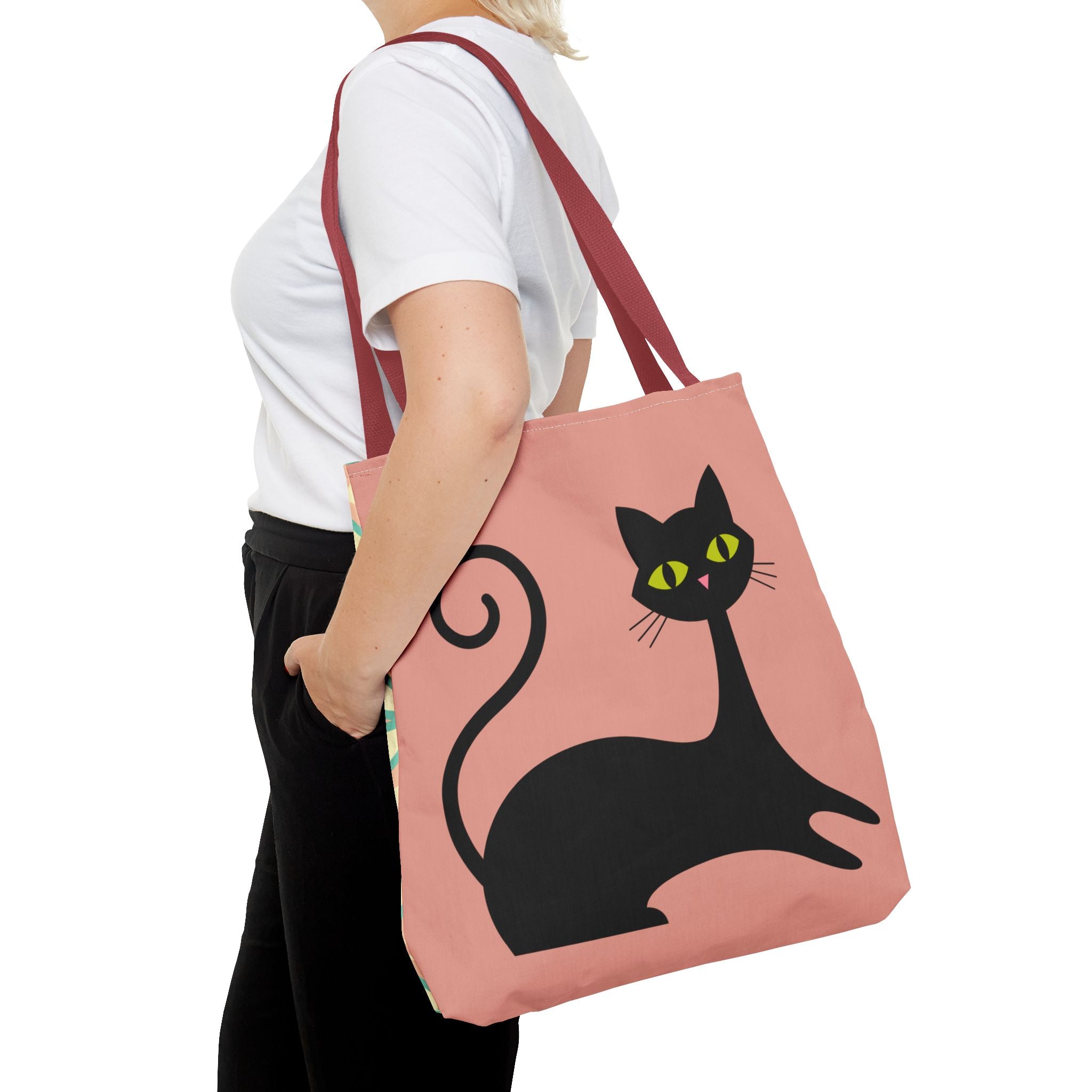 🐱 50s Retro Cat & Clock Tote Bag