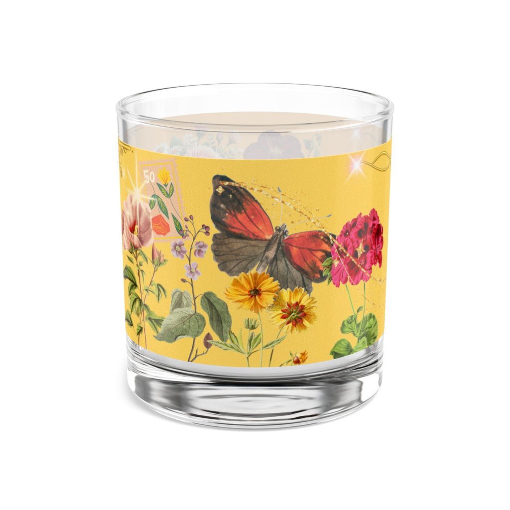 🌸🦋 50s Floral Butterfly Sunshine Garden Glass 🌞✨