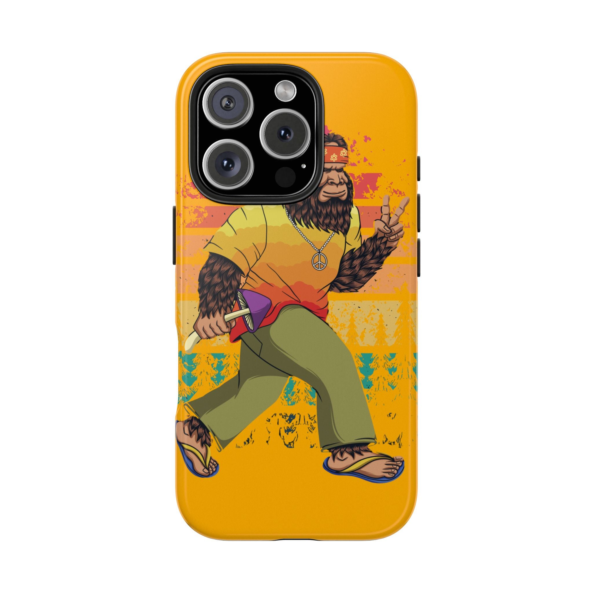 70s Bigfoot Mushroom Hunting Peace Phone Case 🍄✌️