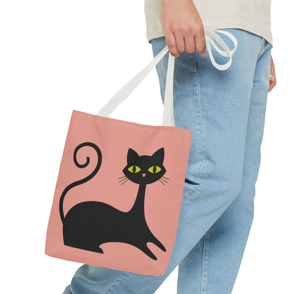 🐱 50s Retro Cat & Clock Tote Bag