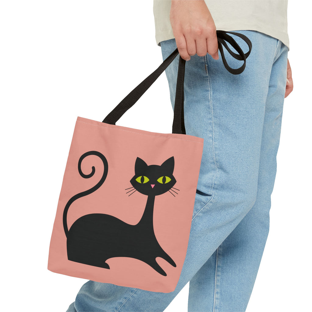 🐱 50s Retro Cat & Clock Tote Bag