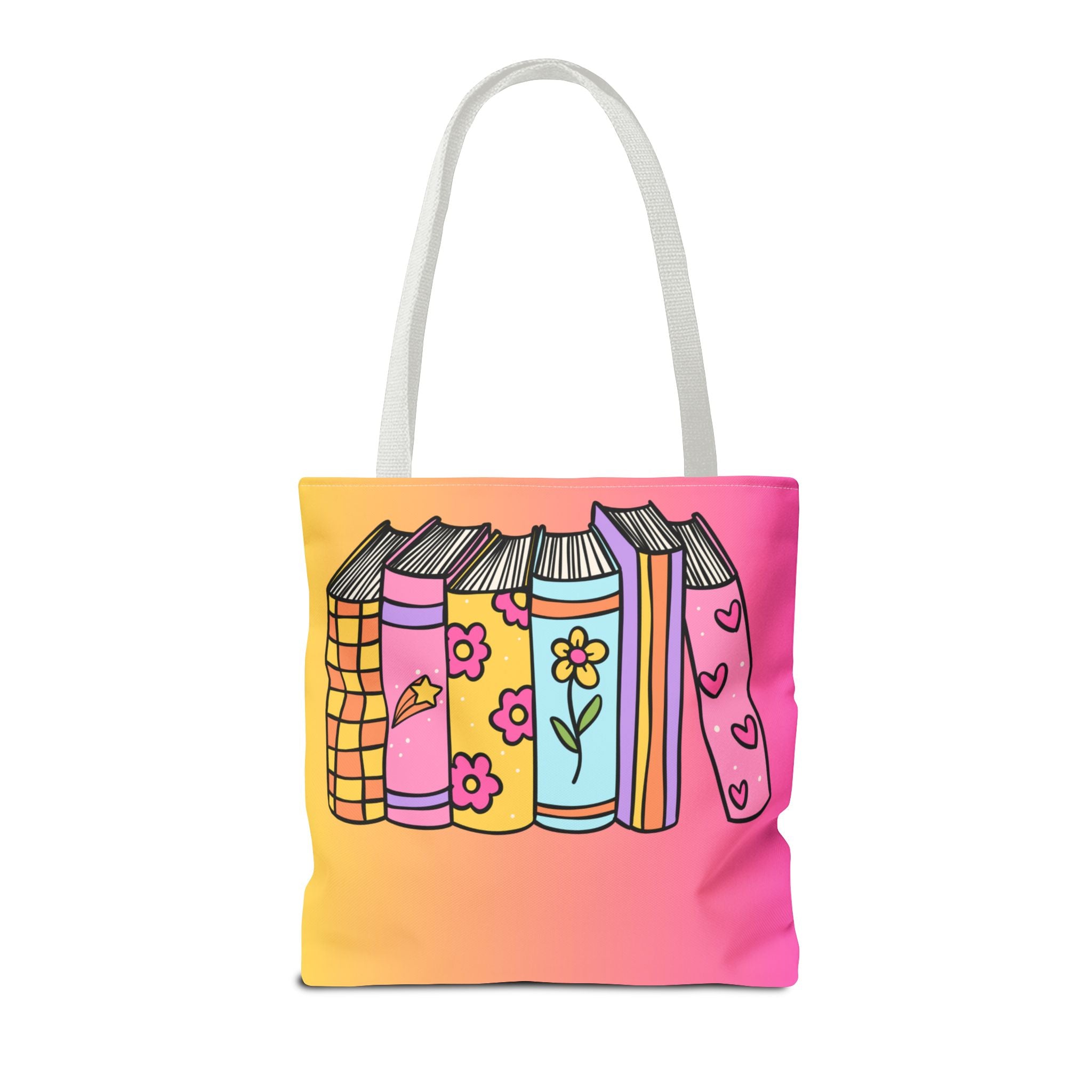 💖 60s–90s Book Hoarder Retro Tote Bag – Bright Pink & Yellow