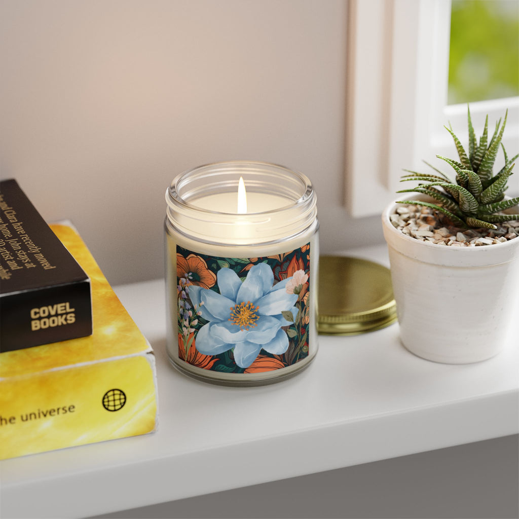 Blue Green Florals Candle 💙🌿🕯️