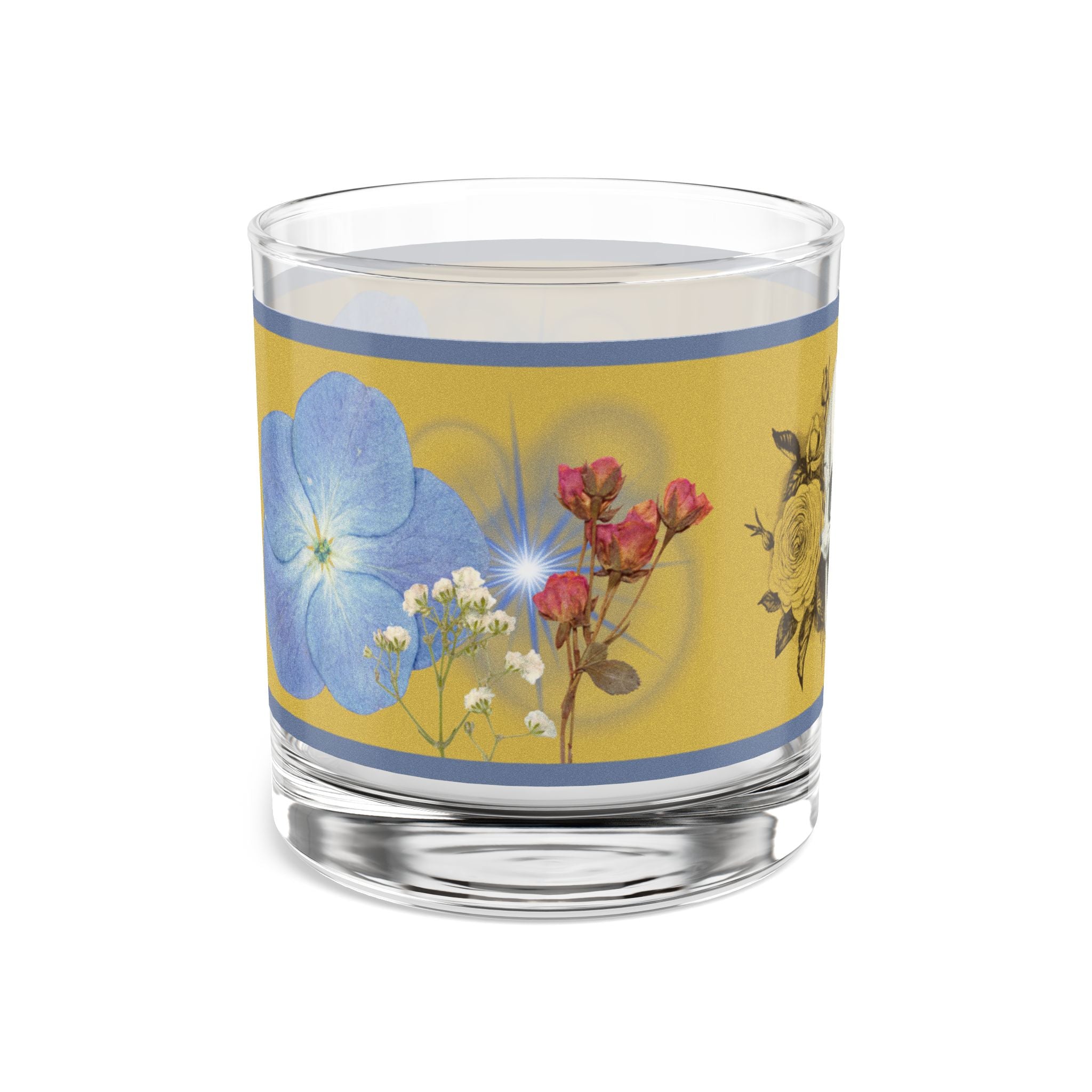70s–80s Skull & Dried Flowers Glass – Retro Dark Floral 🌿💀