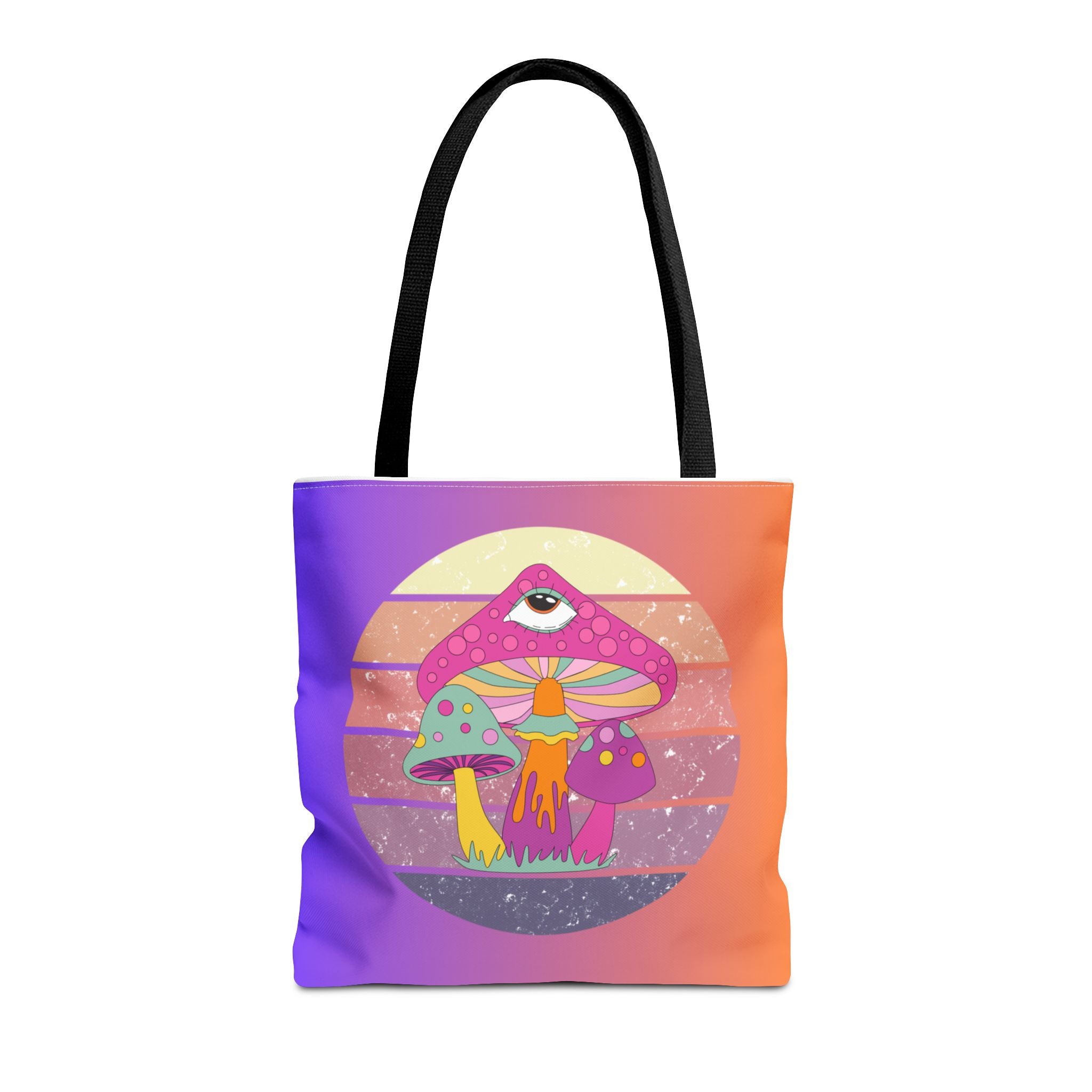 🍄🎶 70s Trippy Mushroom Synthwave Tote Bag 🌈✨