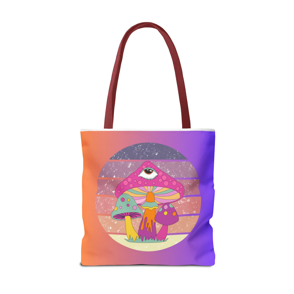 🍄🎶 70s Trippy Mushroom Synthwave Tote Bag 🌈✨