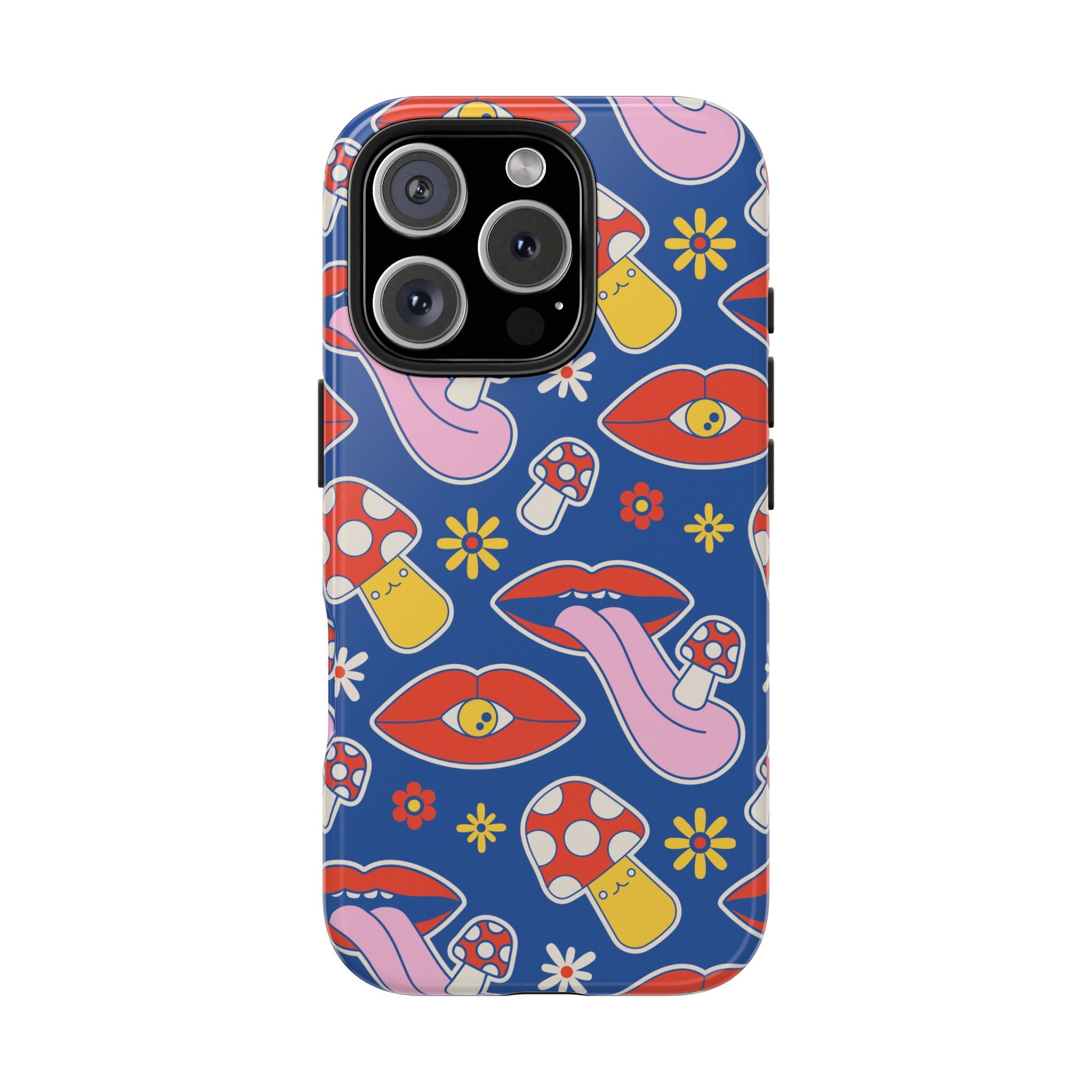 70s Lips Mushrooms Flower Power Phone Case 🌼💋🍄