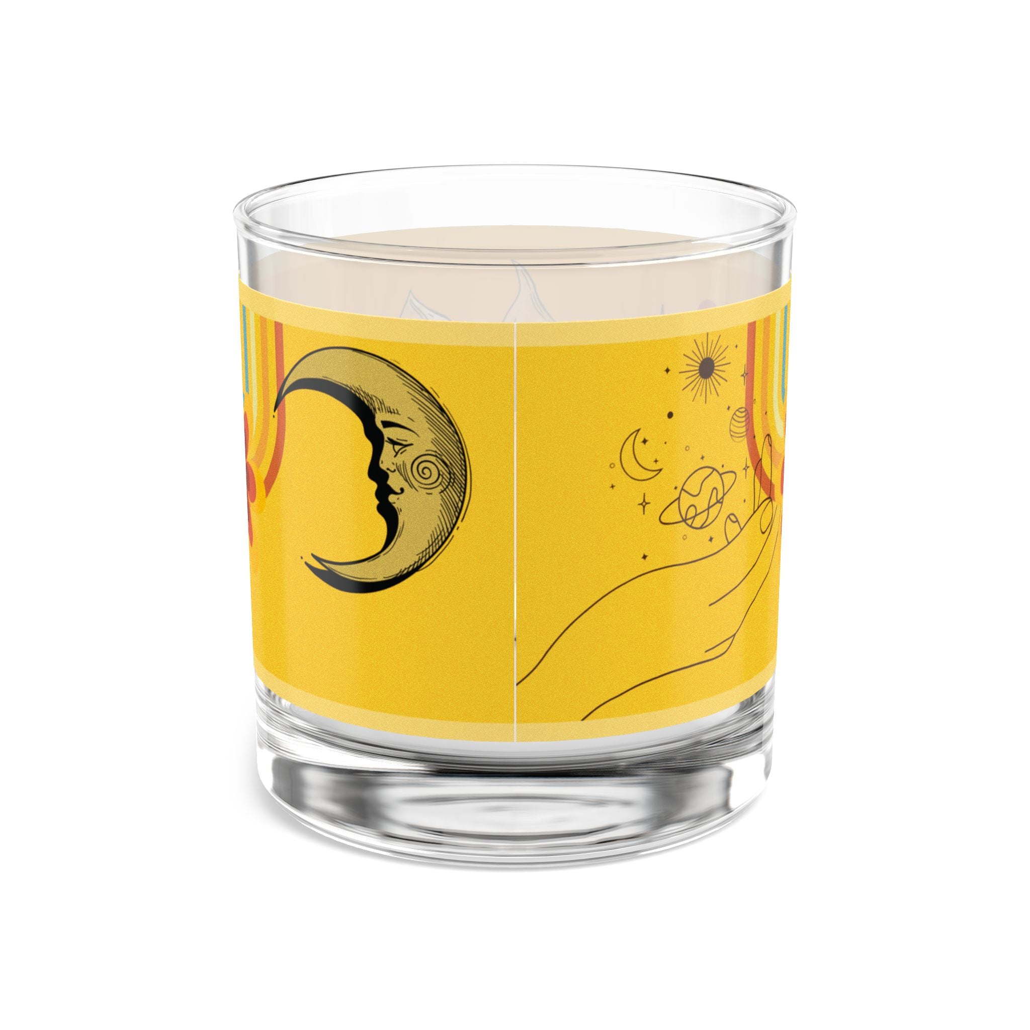 🌻✨ 70s Sunshine Floral Astrology Glass 🔮