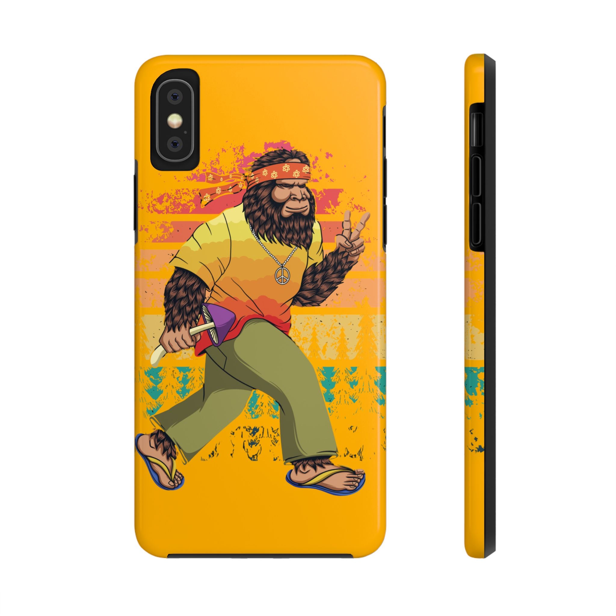 70s Bigfoot Mushroom Hunting Peace Phone Case 🍄✌️
