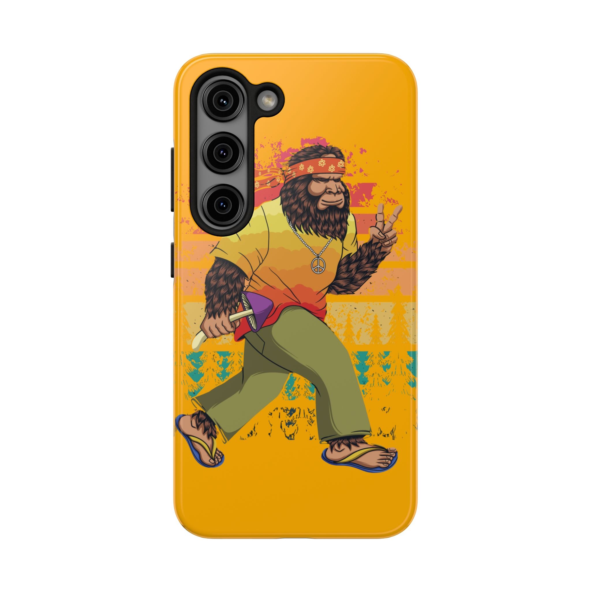 70s Bigfoot Mushroom Hunting Peace Phone Case 🍄✌️