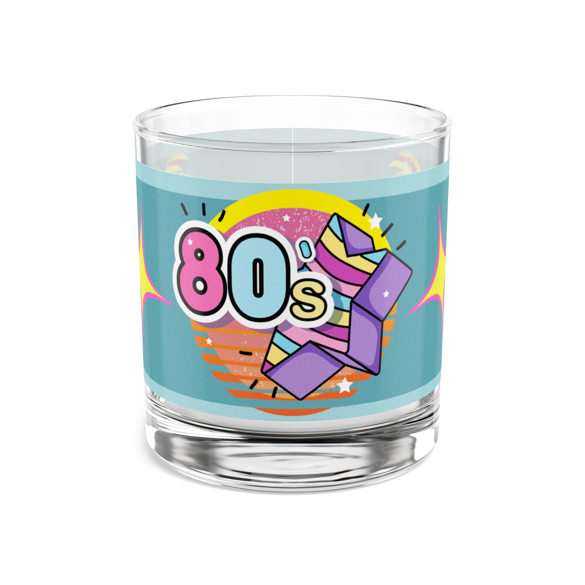 🌴🎉 80s Celebration Miami Palm Trees Glass 🌅✨