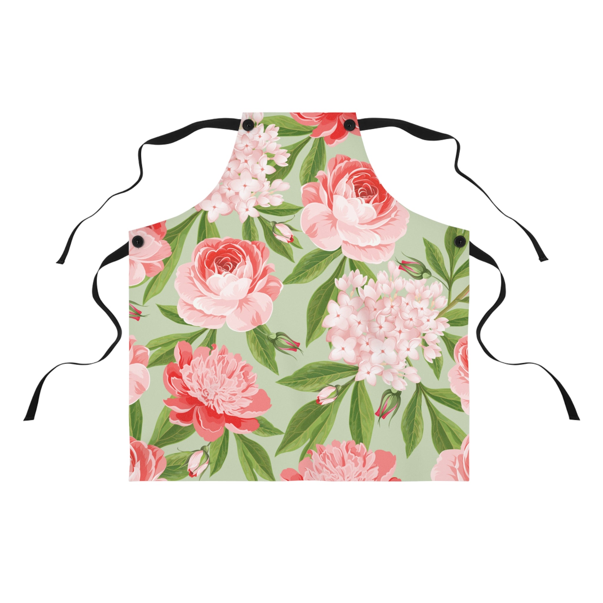 50s–60s Floral Botanical Cooking Apron 🌸🌿👩‍🍳