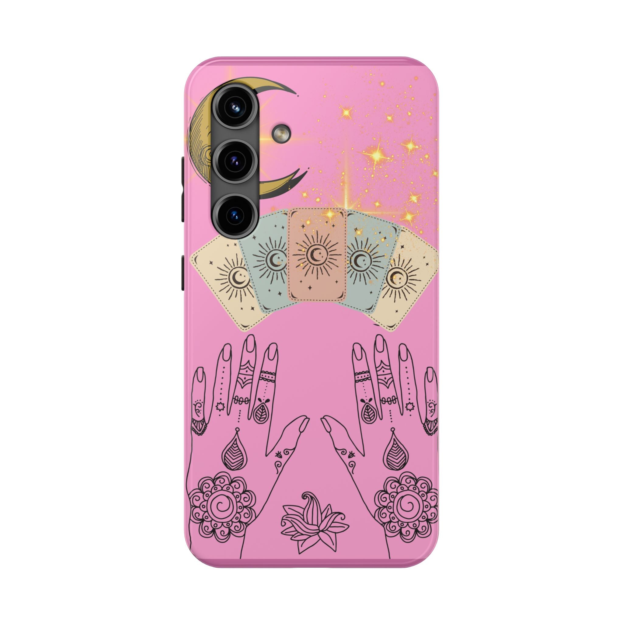 60s–70s Mystical Tarot Henna Hands Phone Case 🔮📱
