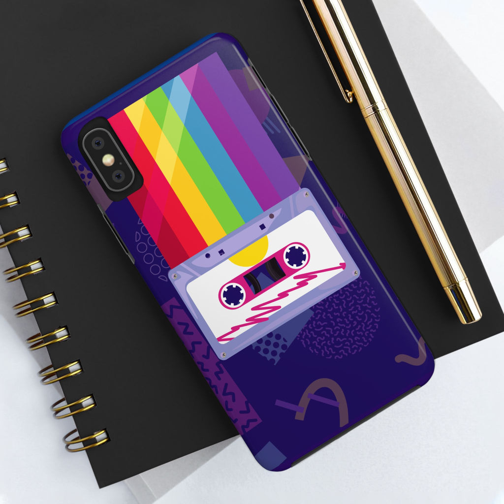 80s–90s Cassette Rainbow Phone Case 📼🌈📱