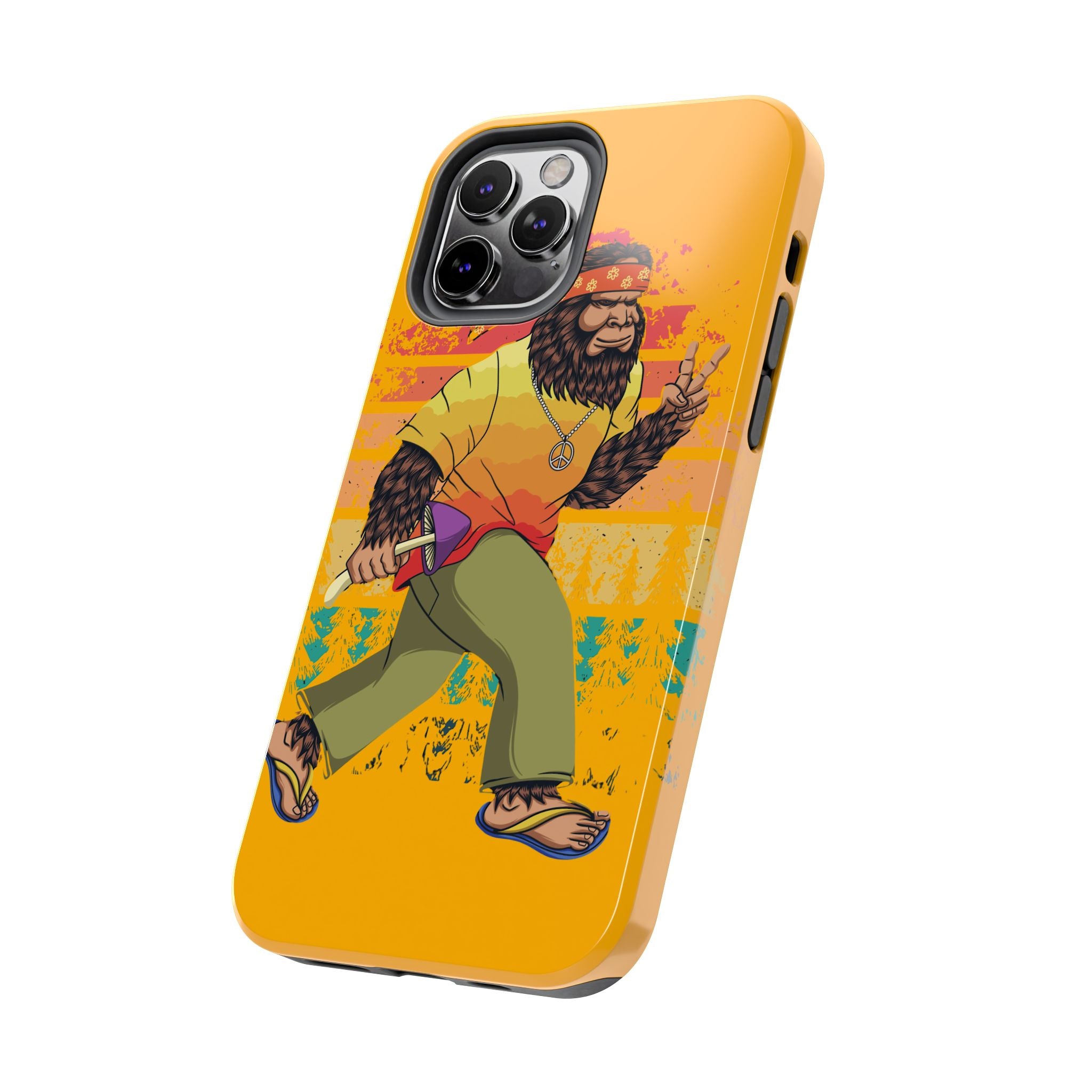 70s Bigfoot Mushroom Hunting Peace Phone Case 🍄✌️