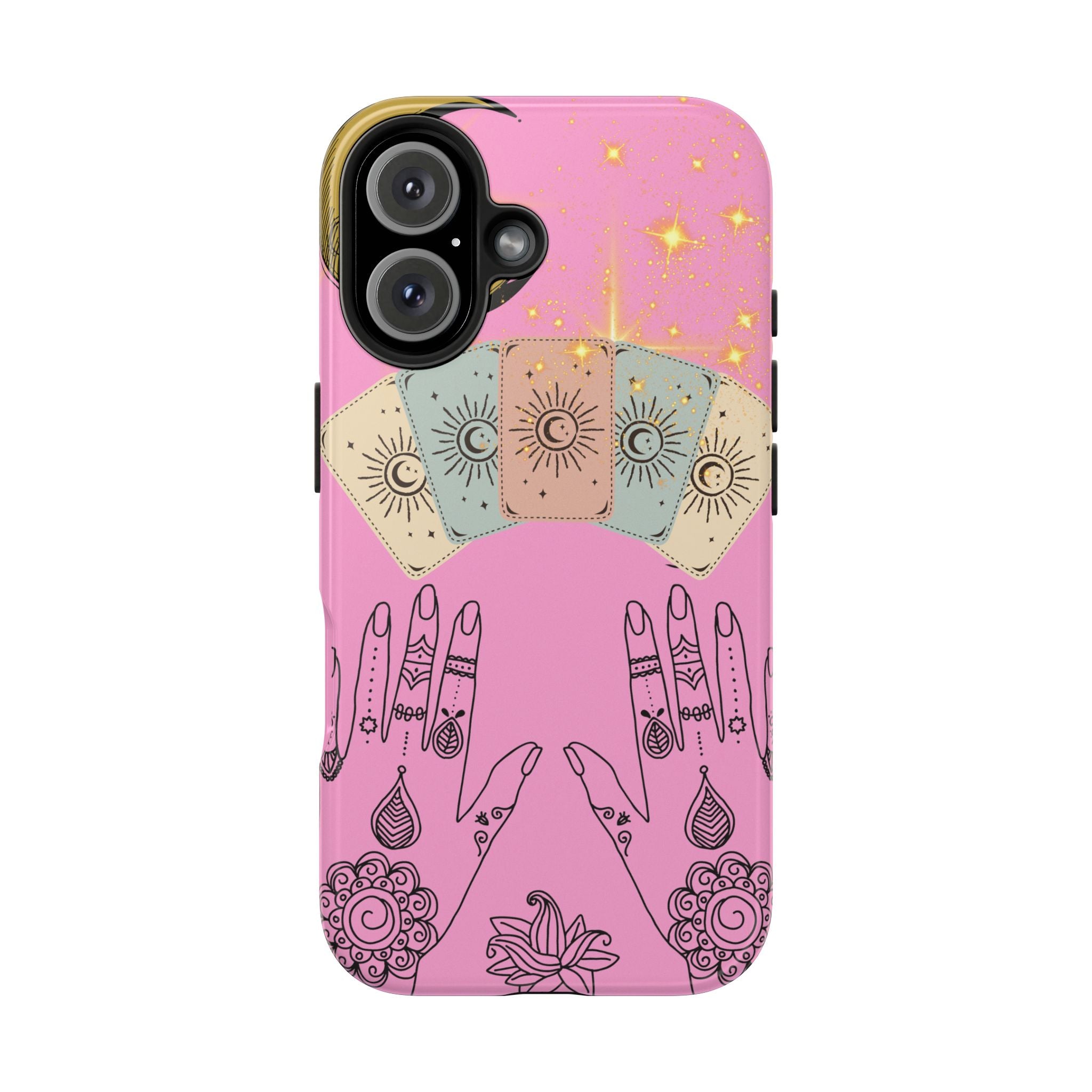 60s–70s Mystical Tarot Henna Hands Phone Case 🔮📱