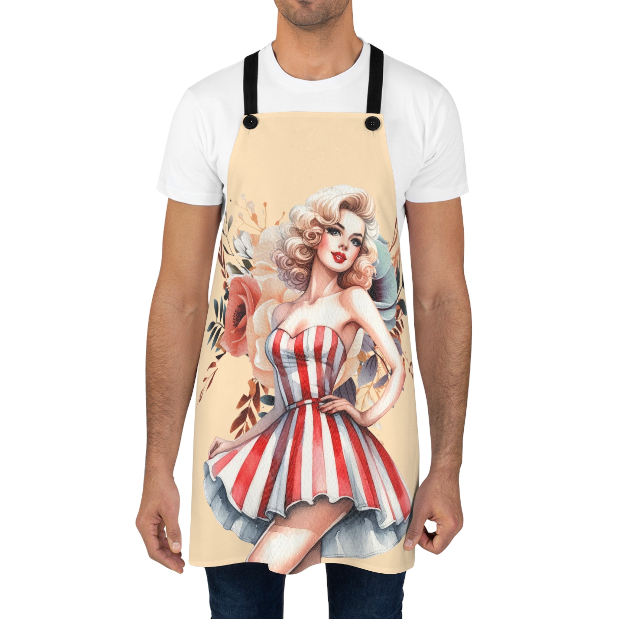 50s Vintage Floral Pinup Girl Cooking Apron 🌸👩‍🍳✨