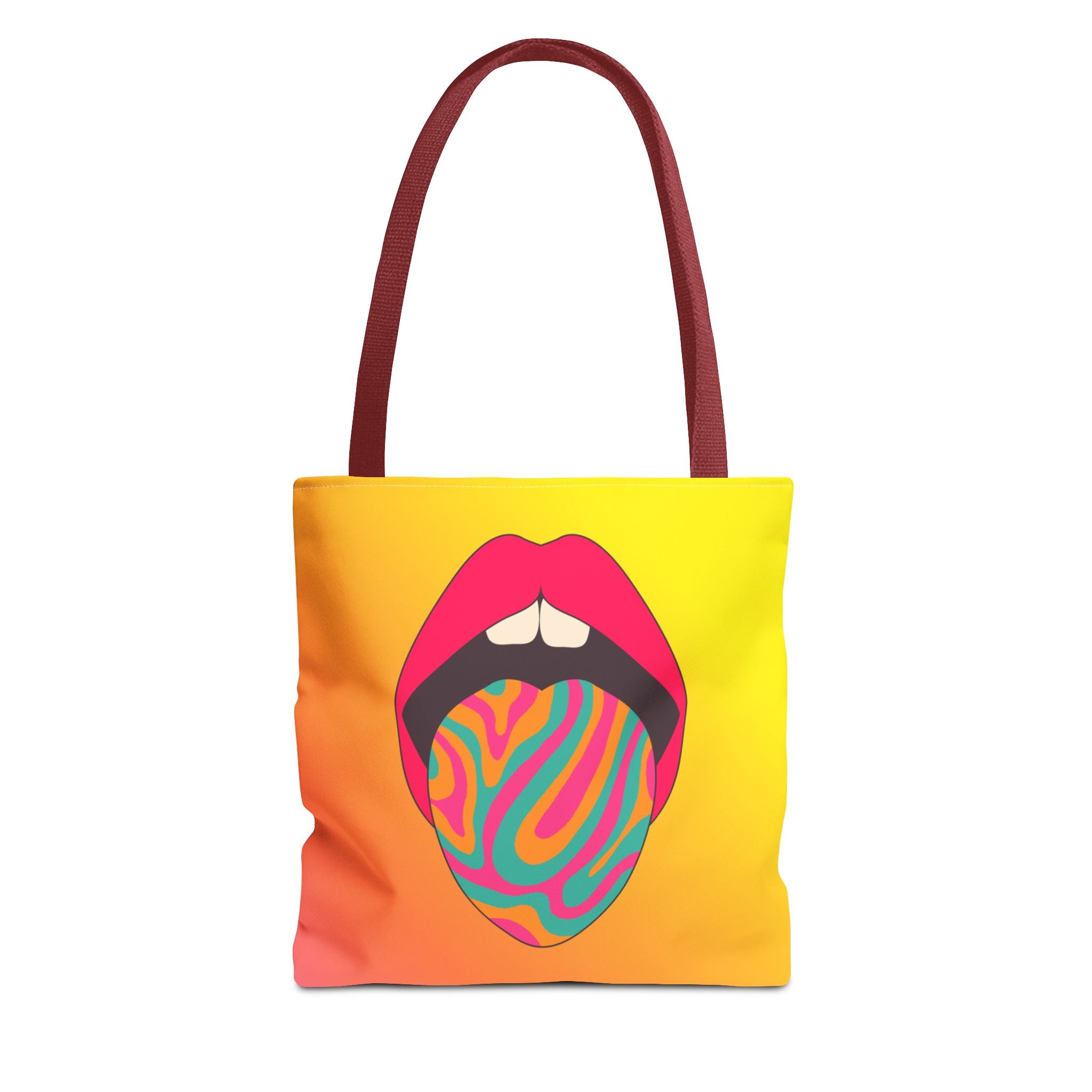 👄🌈 60s–70s Psychedelic Lips & Tongue Tote Bag ✨🍄