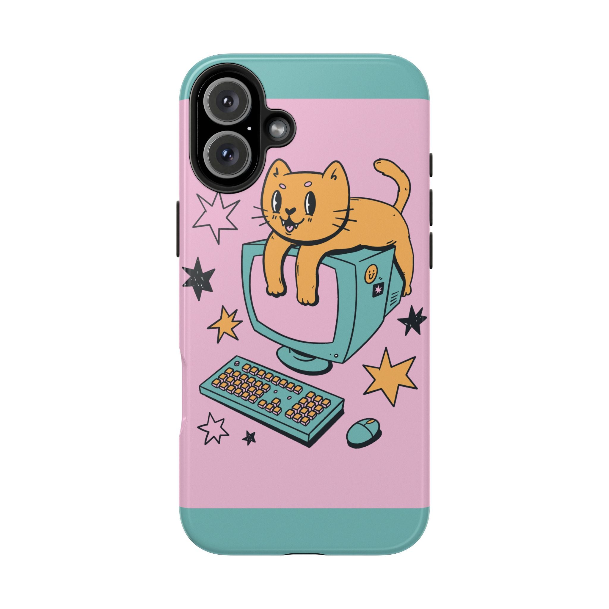 90s Cat and Computer Phone Case 🐱💾