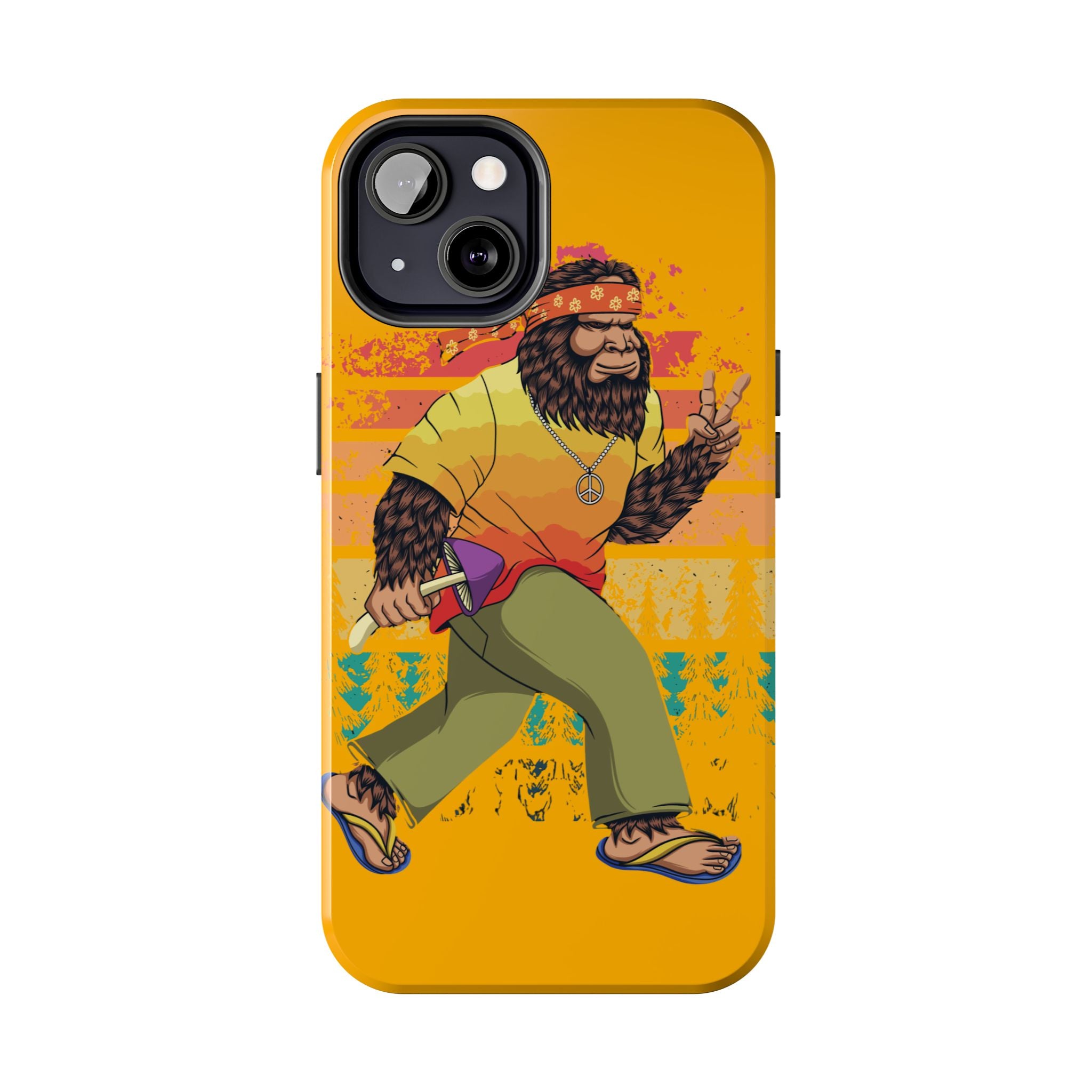 70s Bigfoot Mushroom Hunting Peace Phone Case 🍄✌️