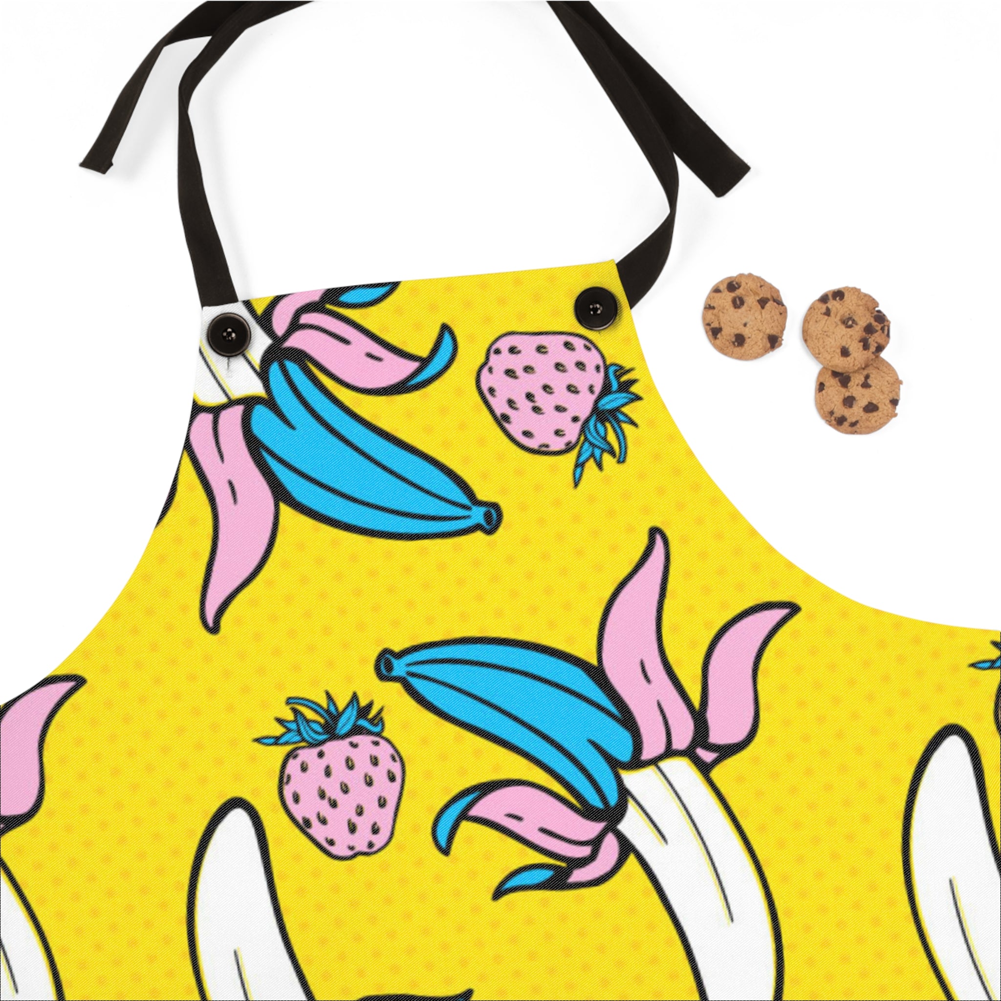 60s Bananas & Strawberries Pop Art Cooking Apron 🍌🍓🎨👩‍🍳