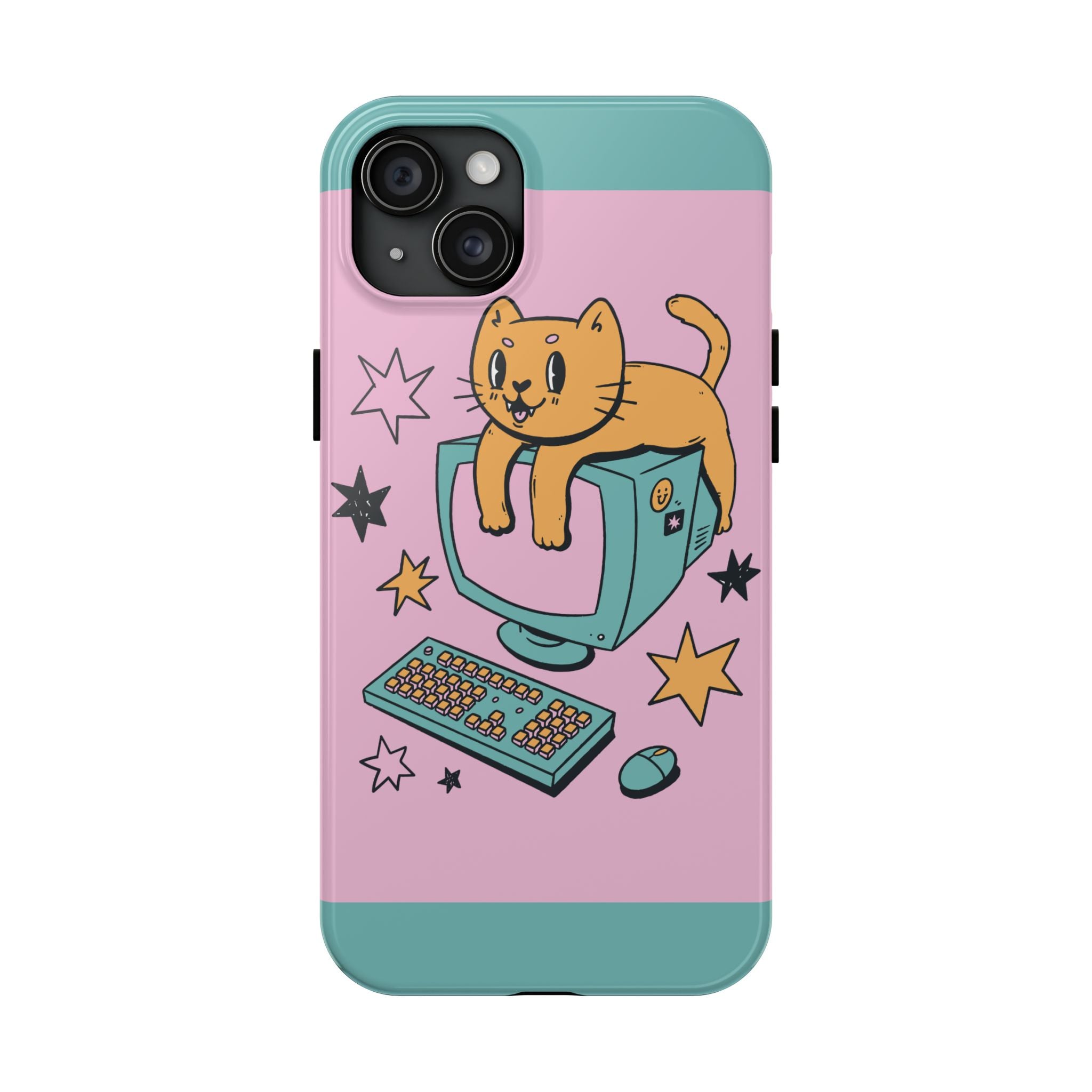90s Cat and Computer Phone Case 🐱💾