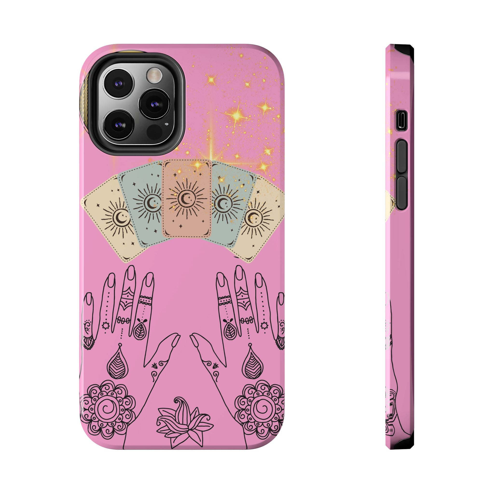 60s–70s Mystical Tarot Henna Hands Phone Case 🔮📱