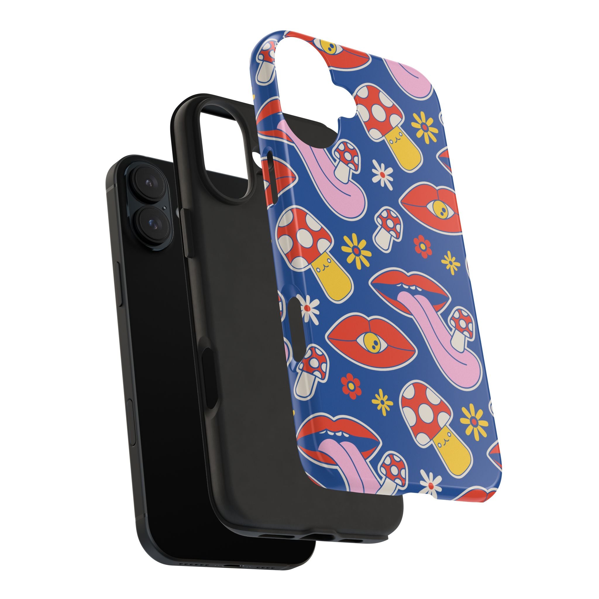 70s Lips Mushrooms Flower Power Phone Case 🌼💋🍄