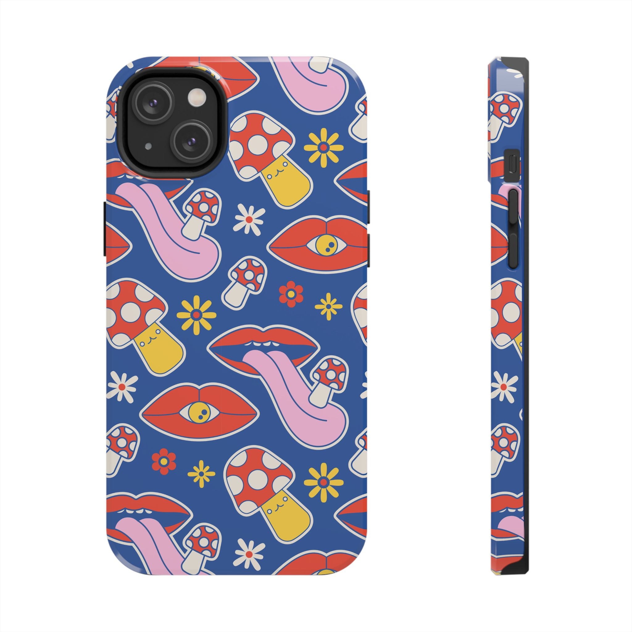 70s Lips Mushrooms Flower Power Phone Case 🌼💋🍄