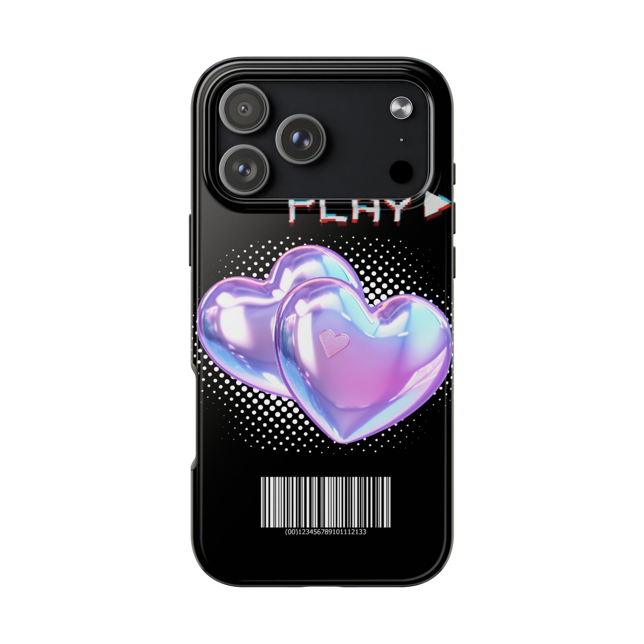 Y2K Black Play Barcode Phone Case 📱🖤