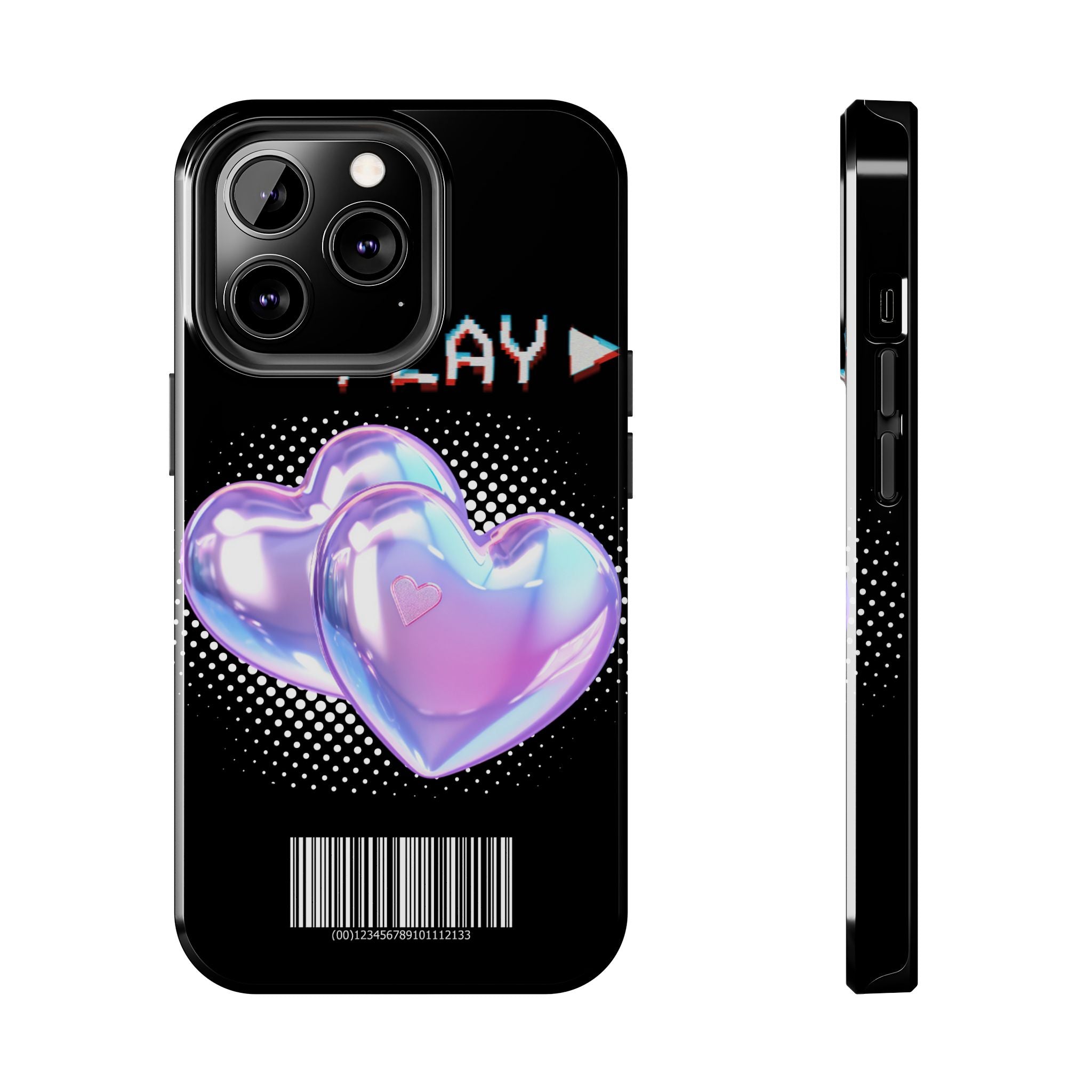 Y2K Black Play Barcode Phone Case 📱🖤