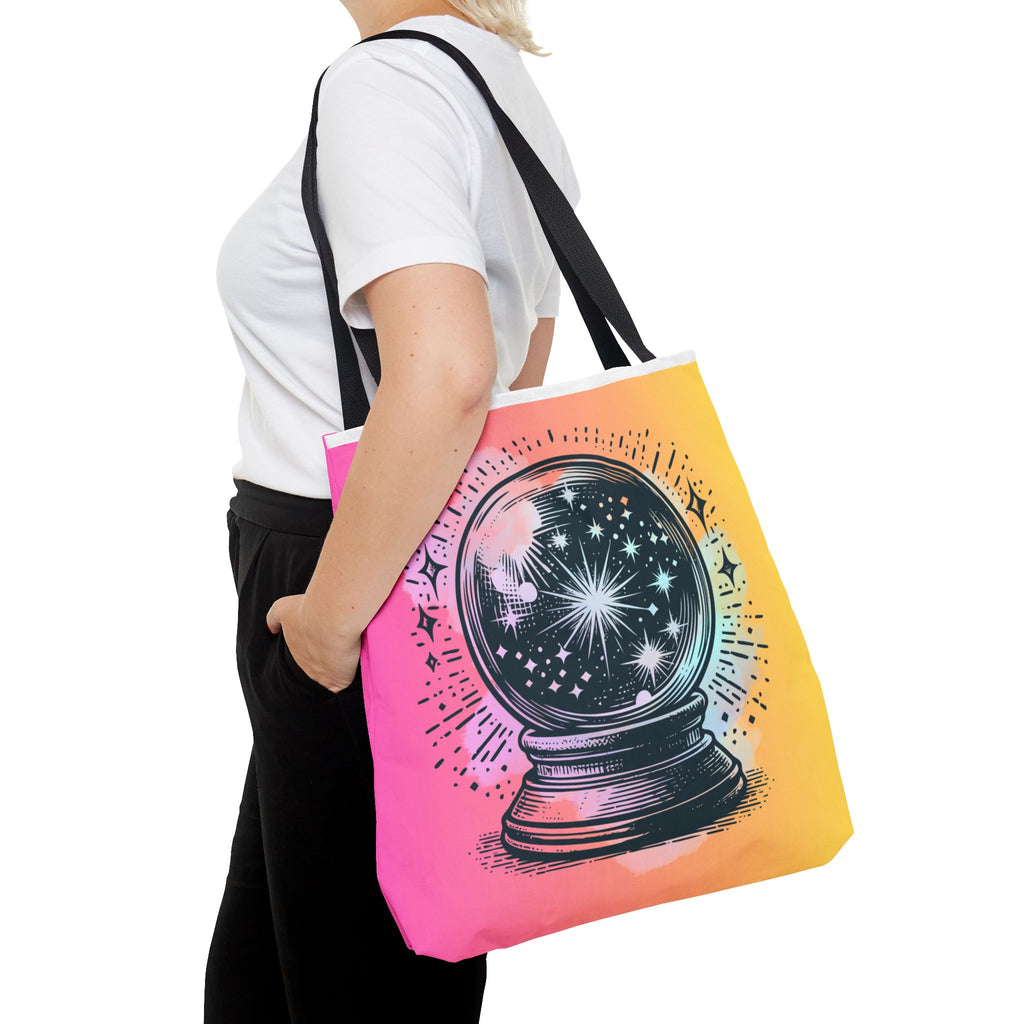 🔮✨ 70s Crystal Ball Mystical Tote Bag 🌼🌙