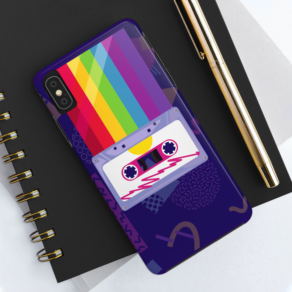 80s–90s Cassette Rainbow Phone Case 📼🌈📱