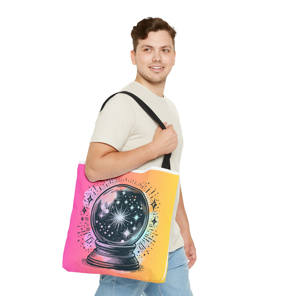 🔮✨ 70s Crystal Ball Mystical Tote Bag 🌼🌙