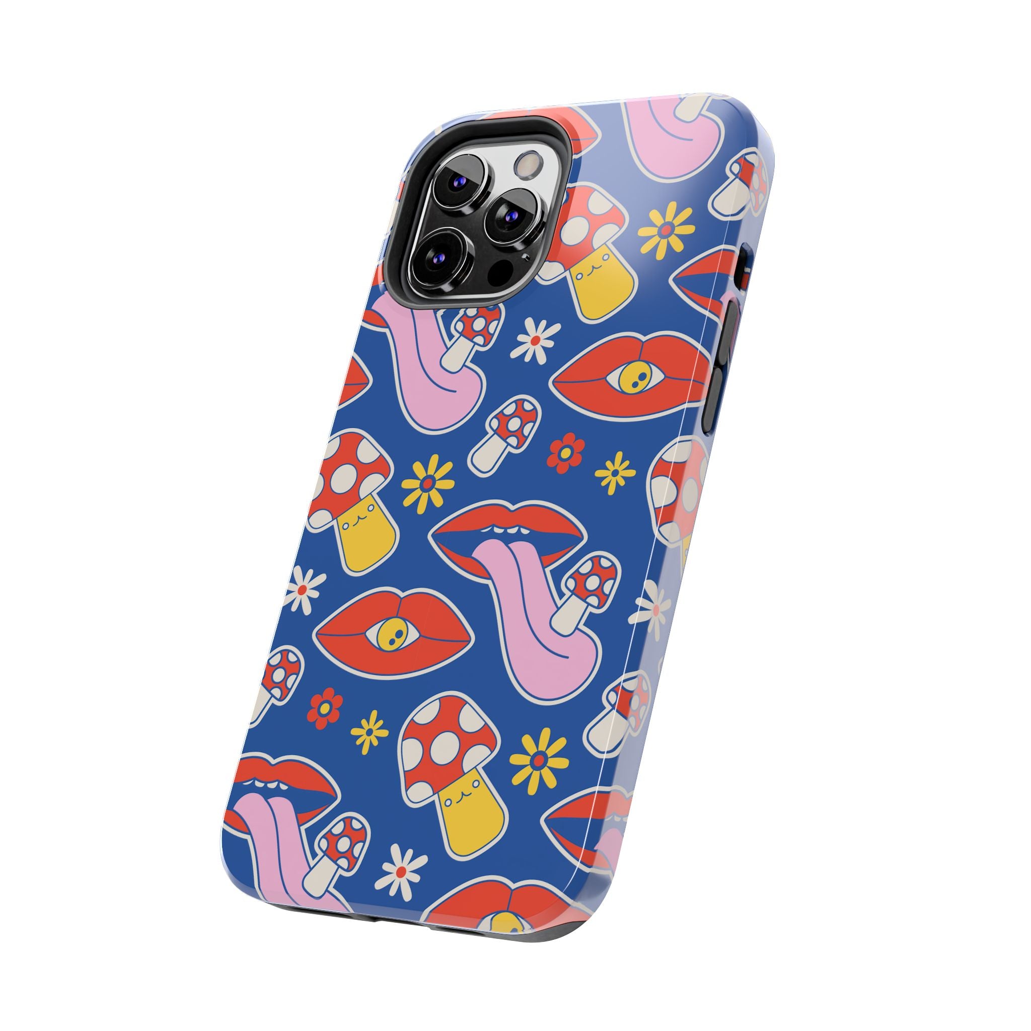 70s Lips Mushrooms Flower Power Phone Case 🌼💋🍄