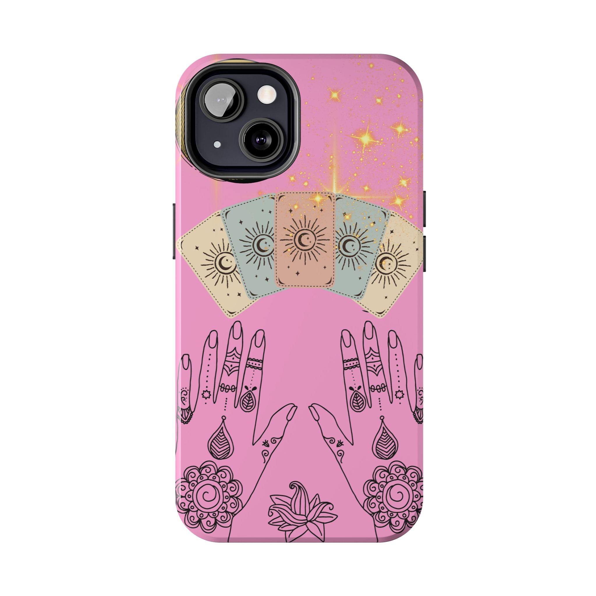 60s–70s Mystical Tarot Henna Hands Phone Case 🔮📱