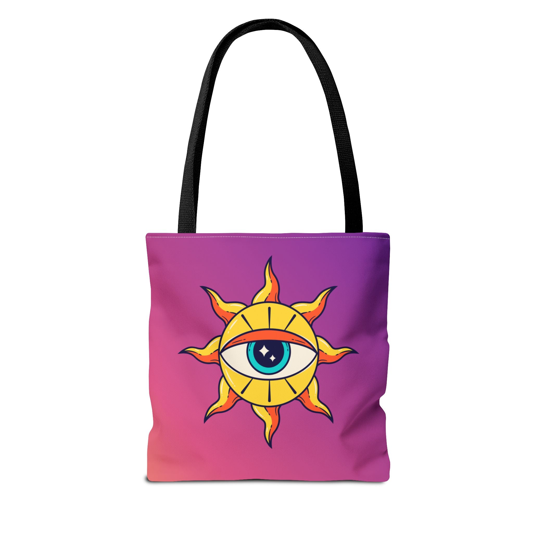 🌞👁️ 70s All-Seeing Eye Sun Design Tote Bag ✨🌿