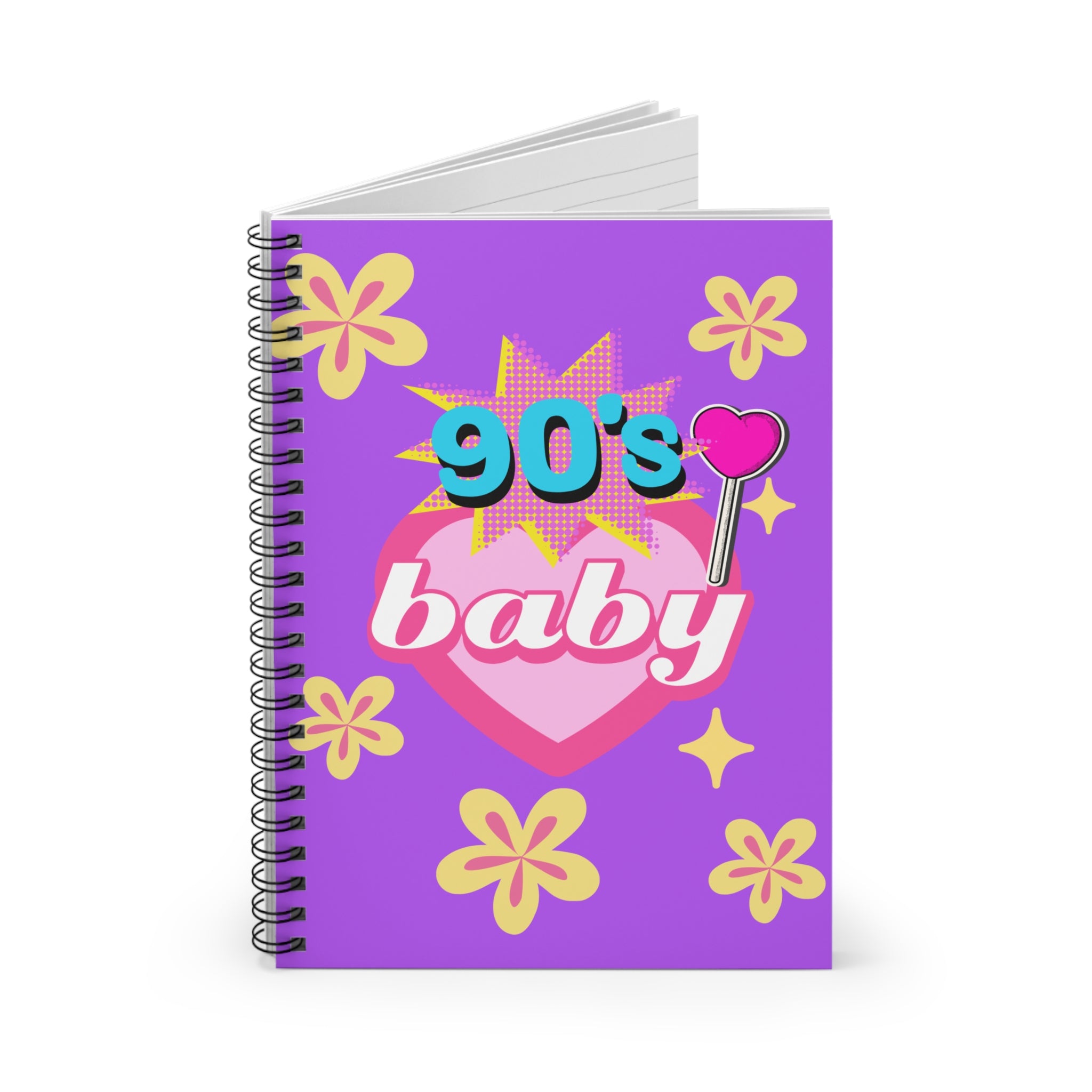 💜🍭 90s Baby Heart Flowers Lollipop Journal 🌸✨