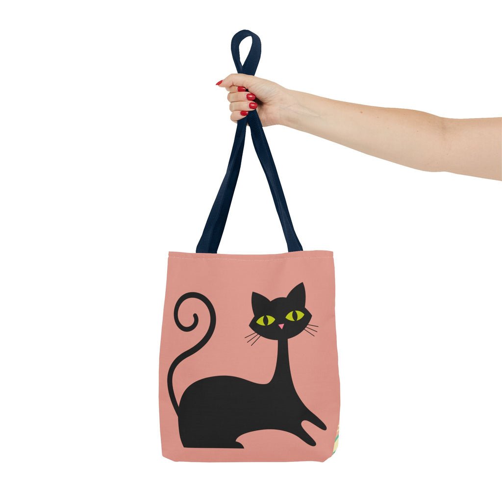 🐱 50s Retro Cat & Clock Tote Bag
