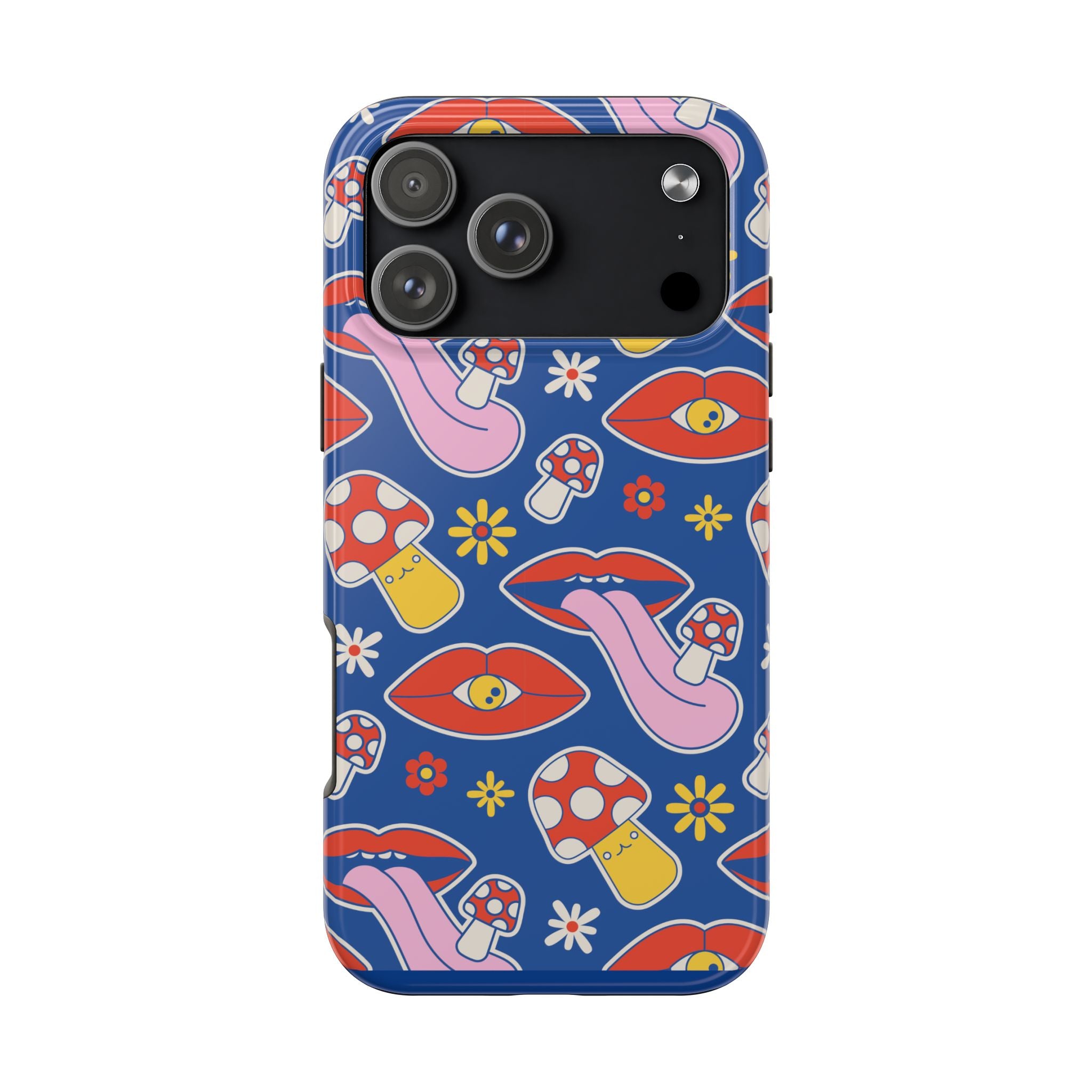 70s Lips Mushrooms Flower Power Phone Case 🌼💋🍄