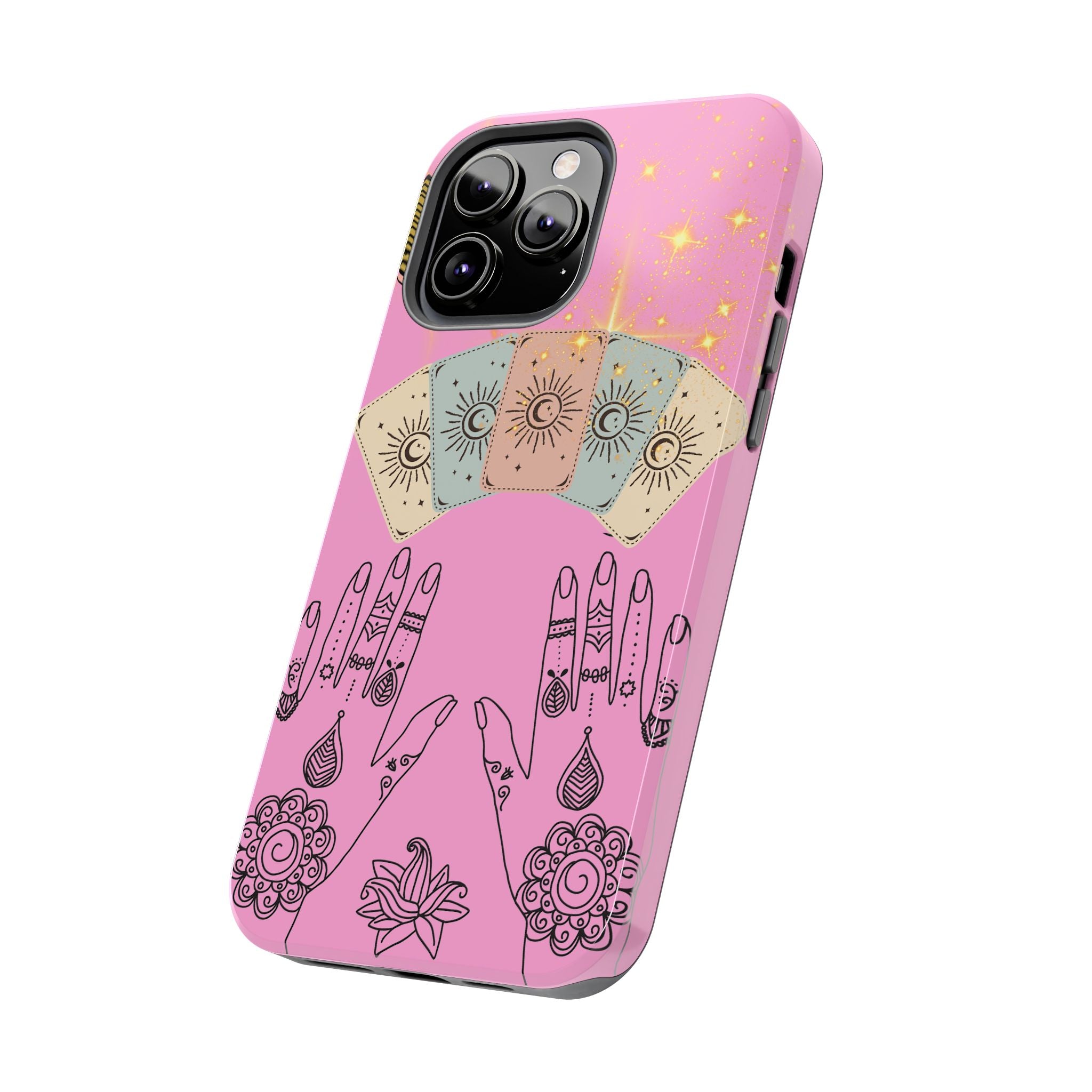 60s–70s Mystical Tarot Henna Hands Phone Case 🔮📱