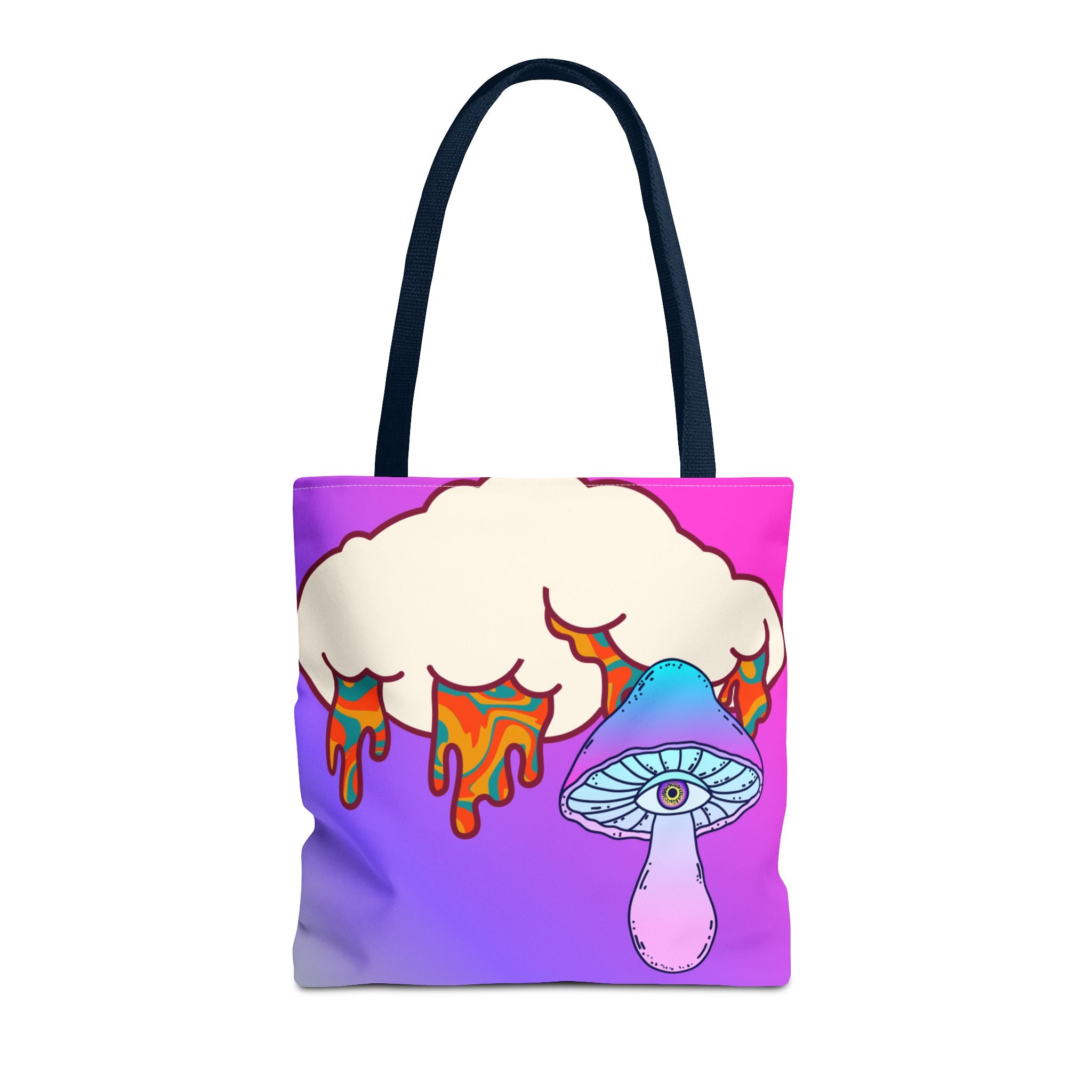 🍄☁️ 70s Trippy Cloud & Mushroom Tote Bag 🌈✨