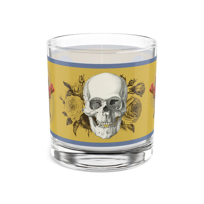 70s–80s Skull & Dried Flowers Glass – Retro Dark Floral 🌿💀