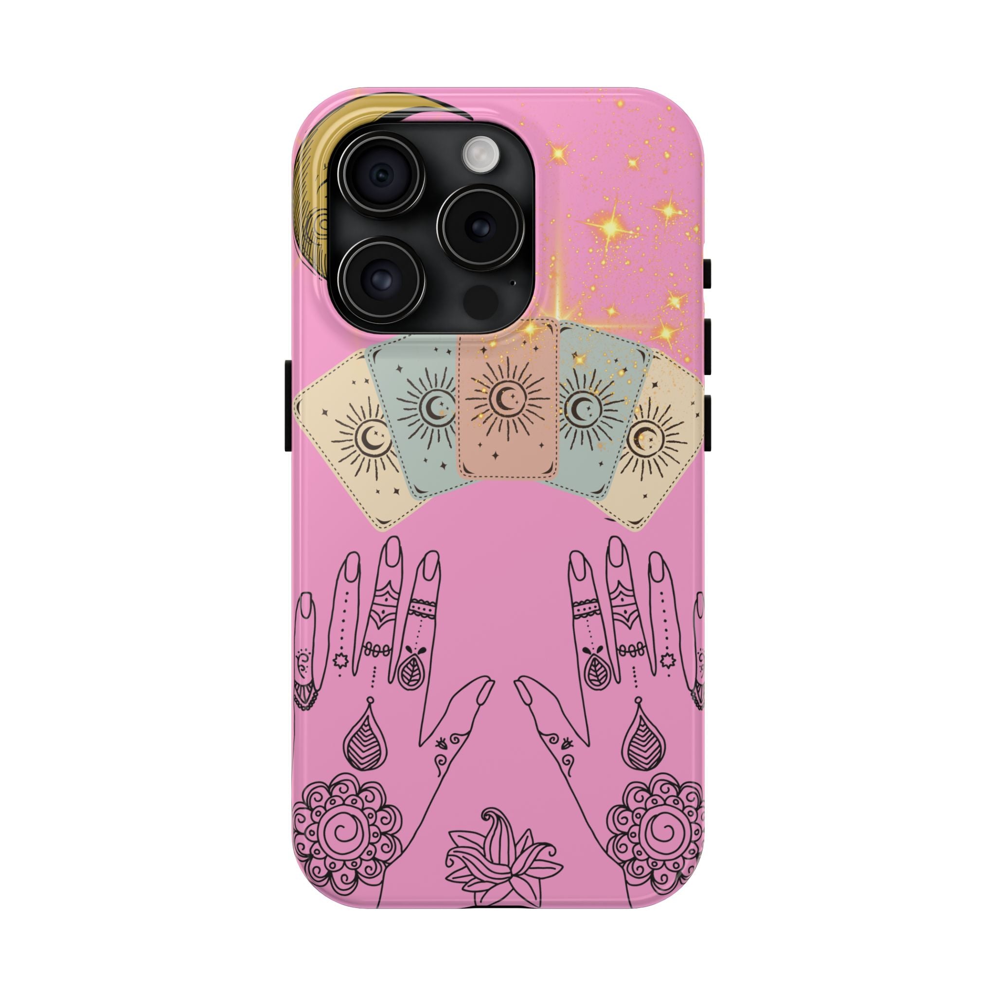 60s–70s Mystical Tarot Henna Hands Phone Case 🔮📱