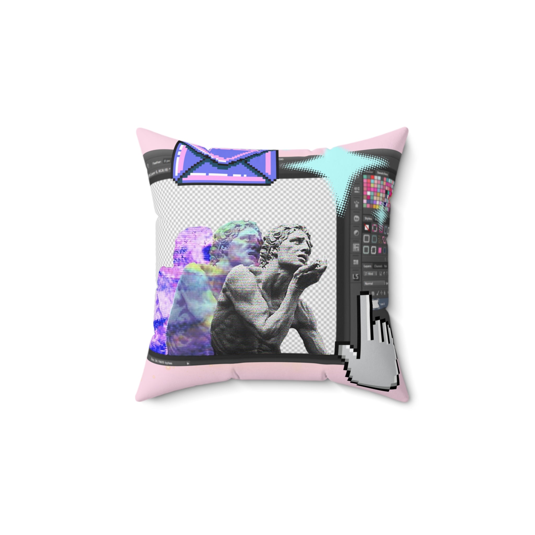 💻 Y2K Photoshop Delete Feelings Joke Pillow 💤