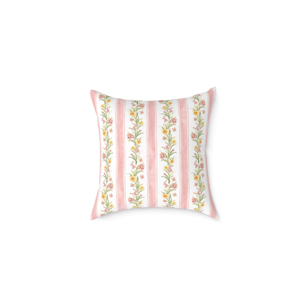 50s Vintage Floral Truck Canvas Pillow