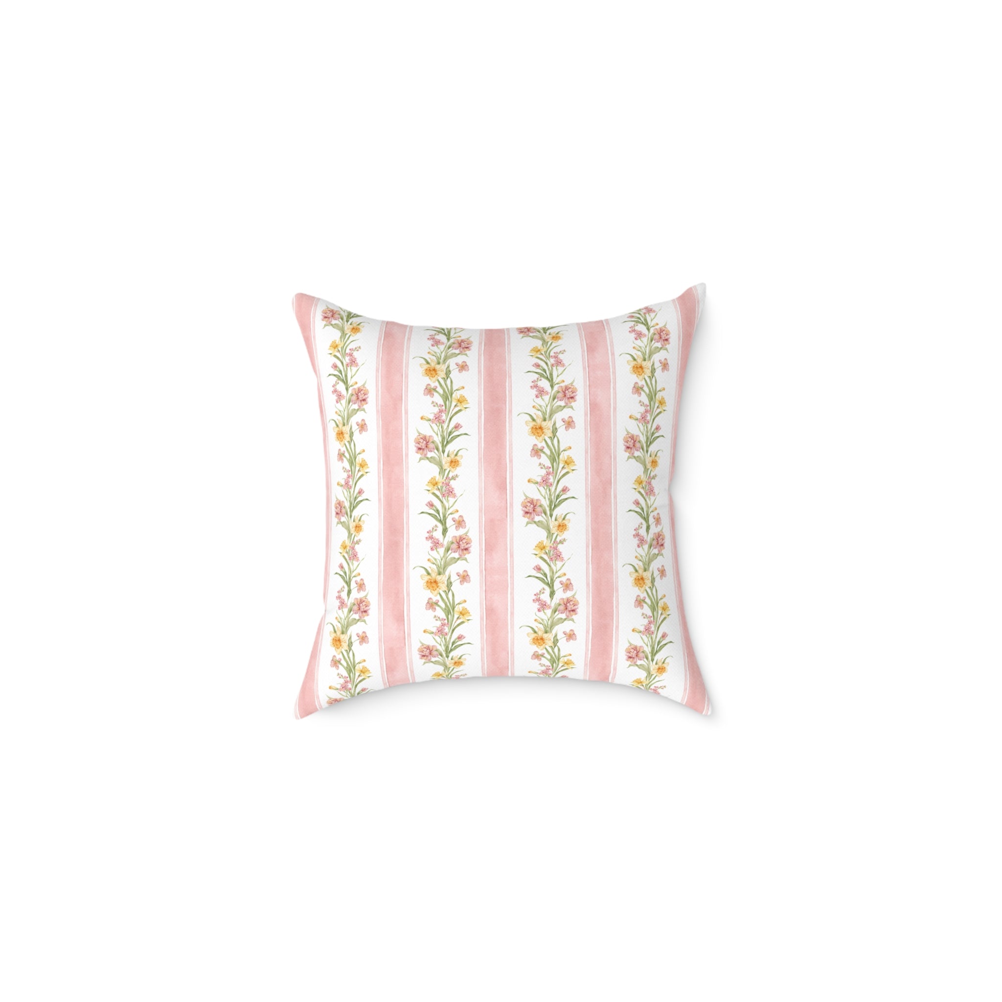 50s Vintage Floral Truck Canvas Pillow
