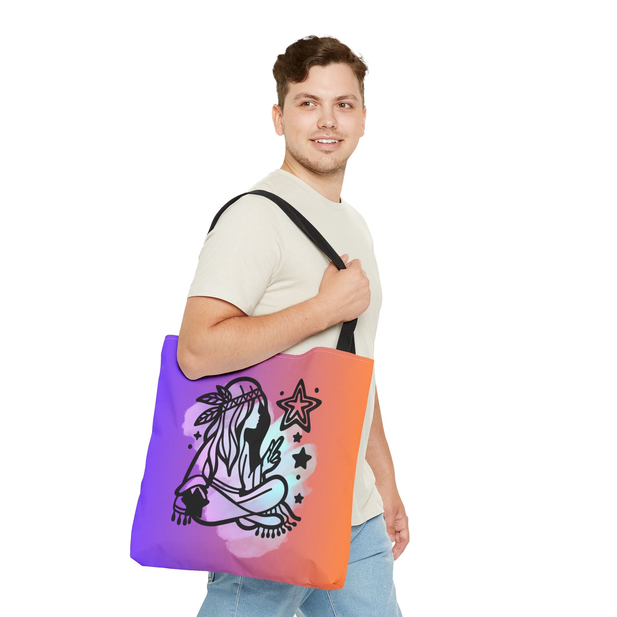 🌙✨ 60s - 70s Moon Child Tote Bag 🌼🌈