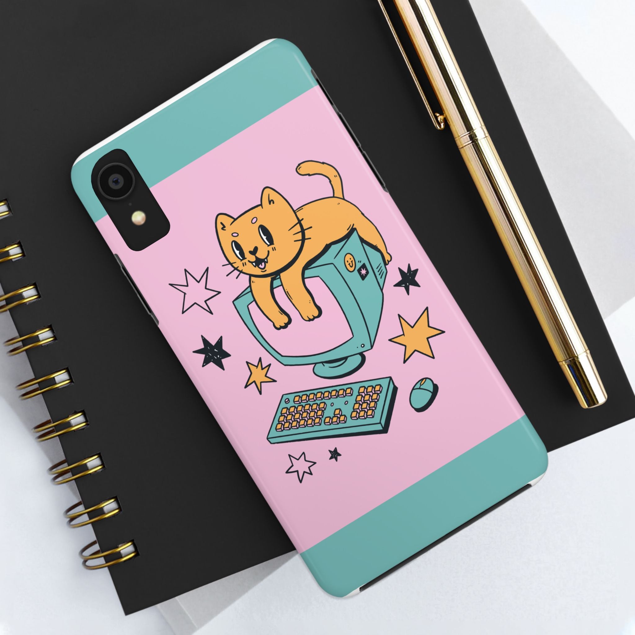 90s Cat and Computer Phone Case 🐱💾