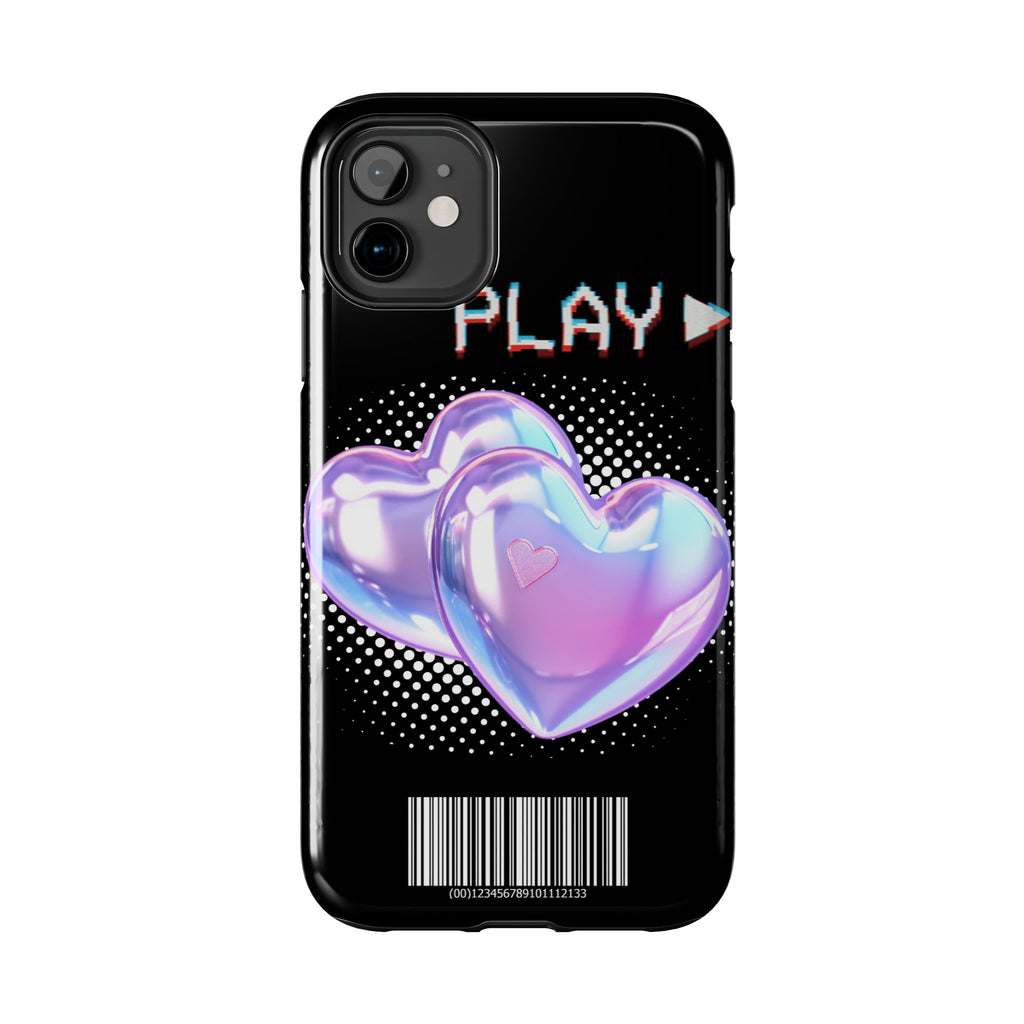 Y2K Black Play Barcode Phone Case 📱🖤